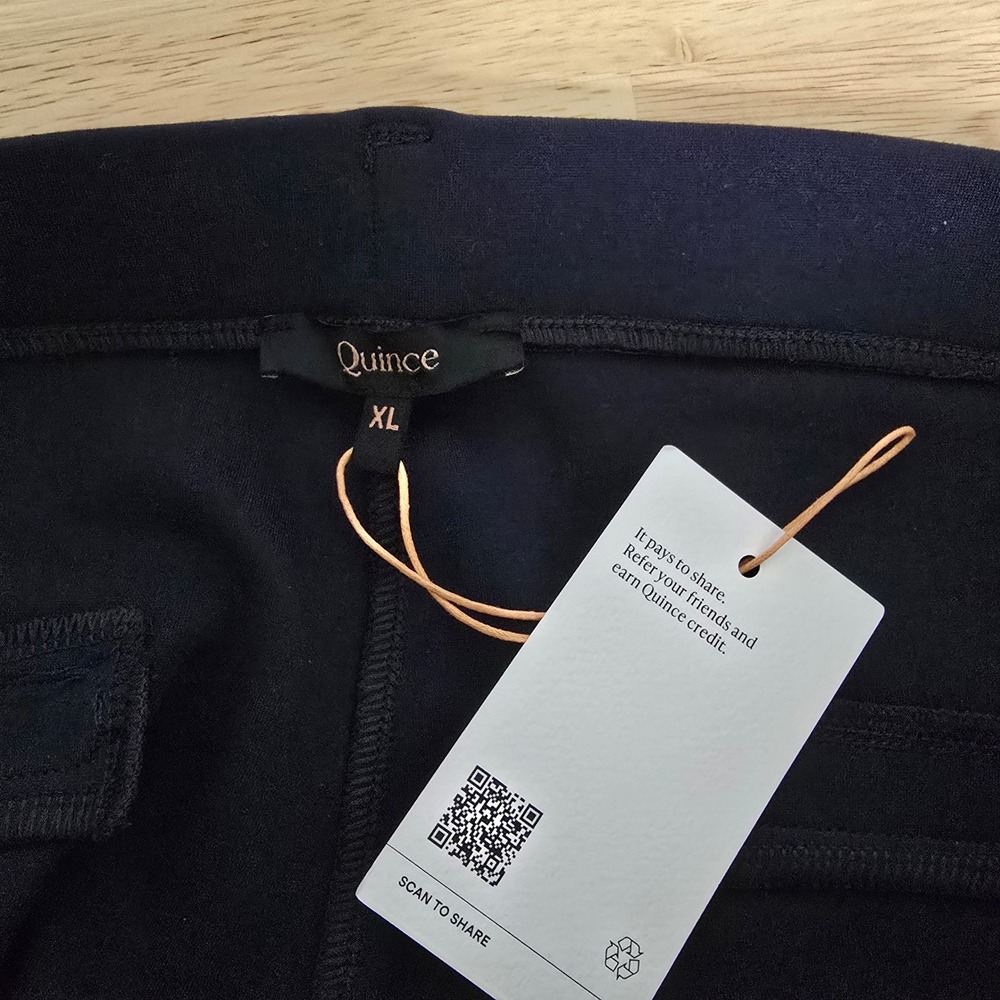 Quince X Petite Navy Blue High Waisted Stretch Pants Women's Size XL - Picture 3 of 10